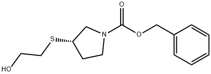 (S)-3-(2-Hydroxy-ethylsulfanyl)-pyrrolidine-1-carboxylic acid benzyl ester Struktur