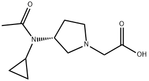 [(R)-3-(Acetyl-cyclopropyl-aMino)-pyrrolidin-1-yl]-acetic acid Struktur