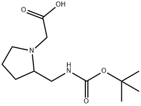 [2-(tert-ButoxycarbonylaMino-Methyl)-pyrrolidin-1-yl]-acetic acid Struktur