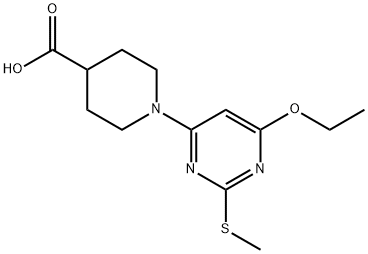 1-(6-Ethoxy-2-Methylsulfanyl-pyriMidin-4-yl)-piperidine-4-carboxylic acid Struktur