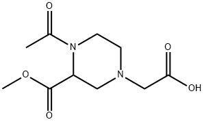 1-Acetyl-4-carboxyMethyl-piperazine-2-carboxylic acid Methyl ester Struktur