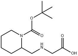 2-[(CarboxyMethyl-aMino)-Methyl]-piperidine-1-carboxylic acid tert-butyl ester Struktur