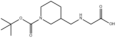 3-[(CarboxyMethyl-aMino)-Methyl]-piperidine-1-carboxylic acid tert-butyl ester Struktur