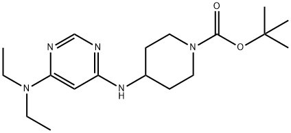 4-(6-DiethylaMino-pyriMidin-4-ylaMino)-piperidine-1-carboxylic acid tert-butyl ester Struktur