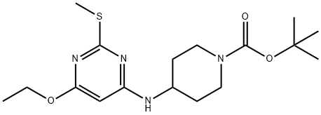 4-(6-Ethoxy-2-Methylsulfanyl-pyriMidin-4-ylaMino)-piperidine-1-carboxylic acid tert-butyl ester Struktur