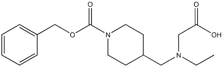 4-[(CarboxyMethyl-ethyl-aMino)-Methyl]-piperidine-1-carboxylic acid benzyl ester Struktur