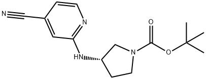 (S)-3-(4-Cyano-pyridin-2-ylamino)-pyrrolidine-1-carboxylic acid tert-butyl ester Struktur