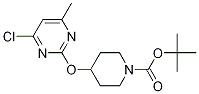 4-(4-Chloro-6-methyl-pyrimidin-2-yloxy)-piperidine-1-carboxylic acid tert-butyl ester Struktur