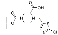 4-(2-Chloro-thiazol-5-ylmethyl)-piperazine-1,3-dicarboxylic acid 1-tert-butyl ester Struktur