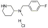 (4-Fluoro-benzyl)-methyl-piperidin-3-yl-amine hydrochloride Struktur