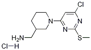 [1-(6-Chloro-2-methylsulfanyl-pyrimidin-4-yl)-piperidin-3-yl]-methyl-amine hydrochloride Struktur