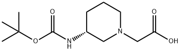 ((R)-3-tert-ButoxycarbonylaMino-piperidin-1-yl)-acetic acid Struktur