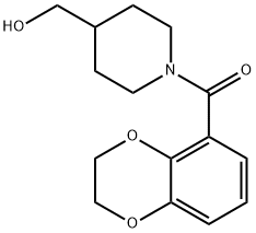 (2,3-Dihydro-benzo[1,4]dioxin-5-yl)-(4-hydroxyMethyl-piperidin-1-yl)-Methanone Struktur