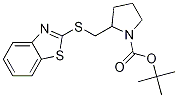 2-(Benzothiazol-2-ylsulfanylMethyl)
-pyrrolidine-1-carboxylic acid tert
-butyl ester Struktur