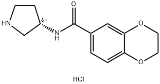 2,3-Dihydro-benzo[1,4]dioxine-6-carboxylic acid (S)-pyrrolidin-3-ylaMide hydrochloride Struktur