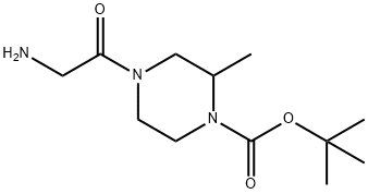 4-(2-AMino-acetyl)-2-Methyl-piperazine-1-carboxylic acid tert-butyl ester Struktur