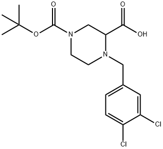 4-(3,4-Dichloro-benzyl)-piperazine-1,3-dicarboxylic acid 1-tert-butyl ester Struktur