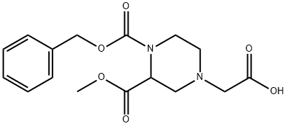 4-CarboxyMethyl-piperazine-1,2-dicarboxylic acid 1-benzyl ester 2-Methyl ester Struktur