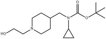 Cyclopropyl-[1-(2-hydroxy-ethyl)-piperidin-4-ylMethyl]-carbaMic acid tert-butyl ester Struktur