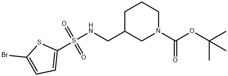 3-[(5-Bromo-thiophene-2-sulfonylamino)-methyl]-piperidine-1-carboxylic acid tert-butyl ester Struktur