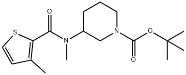 3-[Methyl-(3-methyl-thiophene-2-carbonyl)-amino]-piperidine-1-carboxylic acid tert-butyl ester Struktur