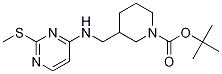 3-[(2-Methylsulfanyl-pyrimidin-4-ylamino)-methyl]-piperidine-1-carboxylic acid tert-butyl ester Struktur