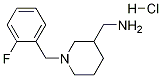 C-[1-(2-Fluoro-benzyl)-piperidin-3-yl]-methylamine hydrochloride Struktur