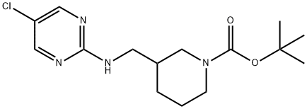 3-[(5-Chloro-pyrimidin-2-ylamino)-methyl]-piperidine-1-carboxylic acid tert-butyl ester Struktur