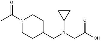 [(1-Acetyl-piperidin-4-ylMethyl)-cyclopropyl-aMino]-acetic acid Struktur