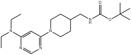 [1-(6-DiethylaMino-pyriMidin-4-yl)-piperidin-4-ylMethyl]-carbaMic acid tert-butyl ester Struktur