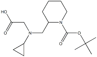 2-[(CarboxyMethyl-cyclopropyl-aMino)-Methyl]-piperidine-1-carboxylic acid tert-butyl ester Struktur