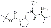 2-{[((S)-2-AMino-3-Methyl-butyryl)-cyclopropyl-aMino]-Methyl}-pyrrolidine-1-carboxylic acid tert-butyl ester Struktur