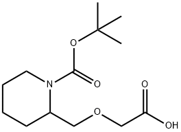 2-CarboxyMethoxyMethyl-piperidine-1-carboxylic acid tert-butyl ester Struktur