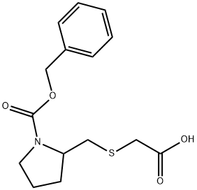 2-CarboxyMethylsulfanylMethyl-pyrrolidine-1-carboxylic acid benzyl ester Struktur