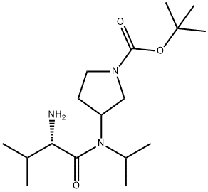 3-[((S)-2-AMino-3-Methyl-butyryl)-isopropyl-aMino]-pyrrolidine-1-carboxylic acid tert-butyl ester Struktur