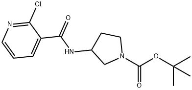 3-[(2-Chloro-pyridine-3-carbonyl)-aMino]-pyrrolidine-1-carboxylic acid tert-butyl ester Struktur