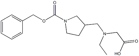 3-[(CarboxyMethyl-ethyl-aMino)-Methyl]-pyrrolidine-1-carboxylic acid benzyl ester Struktur