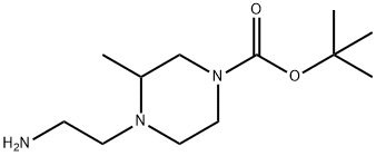 4-(2-AMino-ethyl)-3-Methyl-piperazine-1-carboxylic acid tert-butyl ester Struktur