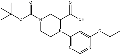 4-(6-Ethoxy-pyriMidin-4-yl)-piperazine-1,3-dicarboxylic acid 1-tert-butyl ester Struktur