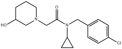 N-(4-Chloro-benzyl)-N-cyclopropyl-2-(3-hydroxy-piperidin-1-yl)-acetaMide Struktur