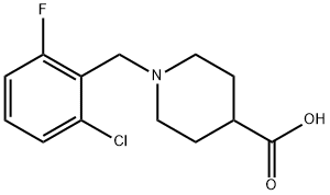 1-(2-chloro-6-fluorobenzyl)piperidine-4-carboxylic acid Struktur