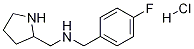 (4-Fluoro-benzyl)-pyrrolidin-2-ylmethyl-amine hydrochloride Struktur