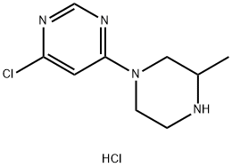 4-Chloro-6-(3-methyl-piperazin-1-yl)-pyrimidine hydrochloride Struktur