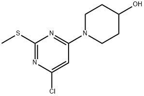 1-(6-Chloro-2-methylsulfanyl-pyrimidin-4-yl)-piperidin-4-ol Struktur