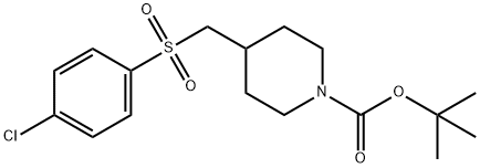 4-(4-Chloro-benzenesulfonylmethyl)-piperidine-1-carboxylic acid tert-butyl ester Struktur