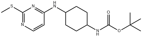 [4-(2-Methylsulfanyl-pyrimidin-4-ylamino)-cyclohexyl]-carbamic acid tert-butyl ester Struktur