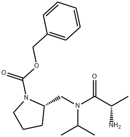 (S)-2-{[((S)-2-AMino-propionyl)-isopropyl-aMino]-Methyl}-pyrrolidine-1-carboxylic acid benzyl ester Struktur