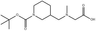 3-[(CarboxyMethyl-Methyl-aMino)-Methyl]-piperidine-1-carboxylic acid tert-butyl ester Struktur