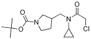 3-{[(2-Chloro-acetyl)-cyclopropyl-aMino]-Methyl}-pyrrolidine-1-carboxylic acid tert-butyl ester Struktur