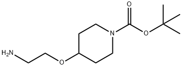 4-(2-AMino-ethoxy)-piperidine-1-carboxylic acid tert-butyl ester Struktur